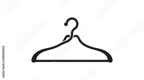 Tablou pe pânză Clothes hanger vector icon illustration showing a simple black outline shape for