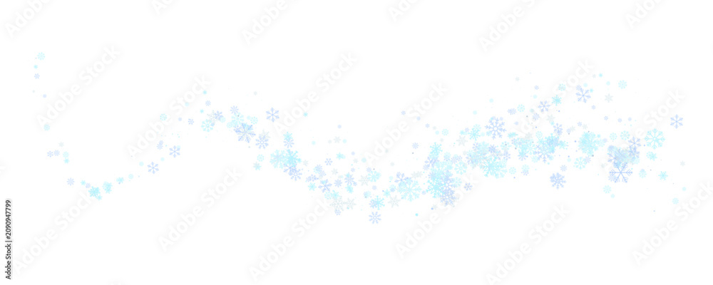 Obraz premium Frozen snow dust with blowing wind, sparkling frost particles. Transparent PNG overlay of fast falling rain with blue water streaks. Natural weather texture, dramatic atmosphere. Vector illustration.