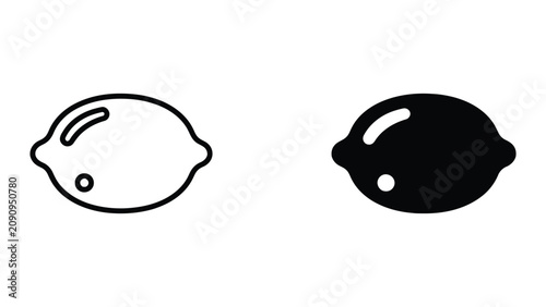 Foto Professional Minimal Vector Icon Whole lemon fruit vector icon Editable Stroke,