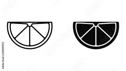 Foto Professional Minimal Vector Icon Citrus fruit slice lemon lime wedge icon Editab