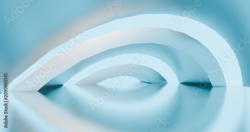 Abstract architecture background arched interior 3d render