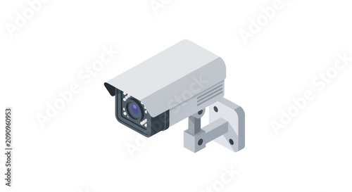 Isometric wall mounted security surveillance camera