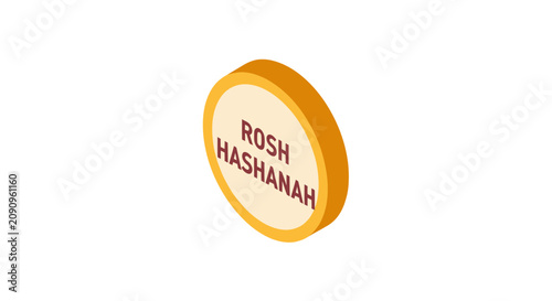 Rosh hashanah isometric holiday symbol