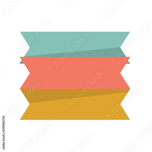 Three overlapping horizontal ribbons