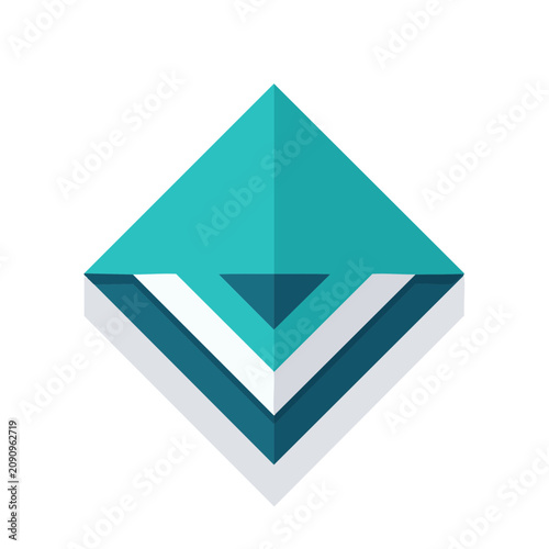 Abstract Geometric Diamond Shape with 3D Effect