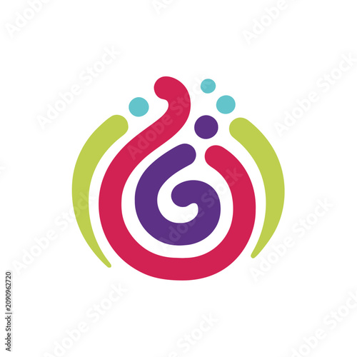 Abstract Swirl and Dots Logo