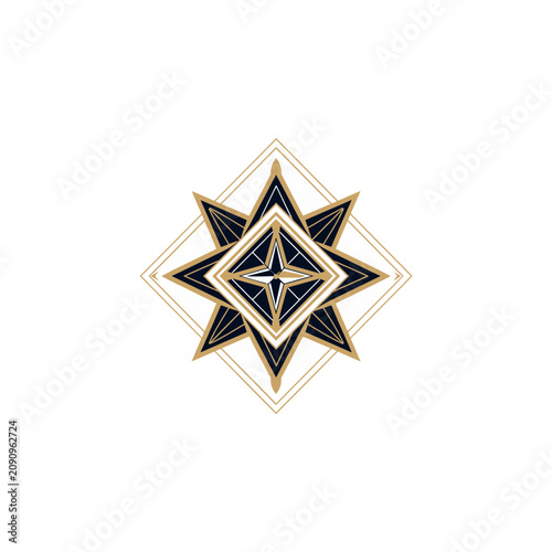 Abstract Geometric Star Vector Design