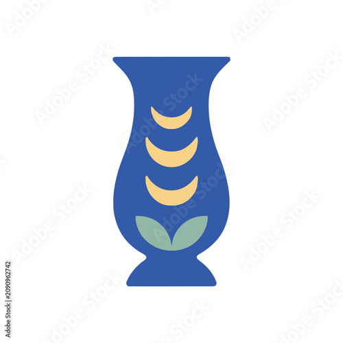 Blue Moon Vase Folk Art SVG Clipart