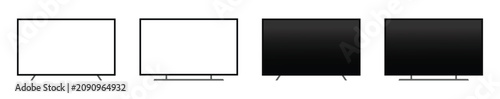 Front view blank smart tv screen mockup for business presentation, advertising, and digital display. Vector illustration and transparent png