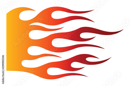 Hot rod flame illustration with bold retro racing design