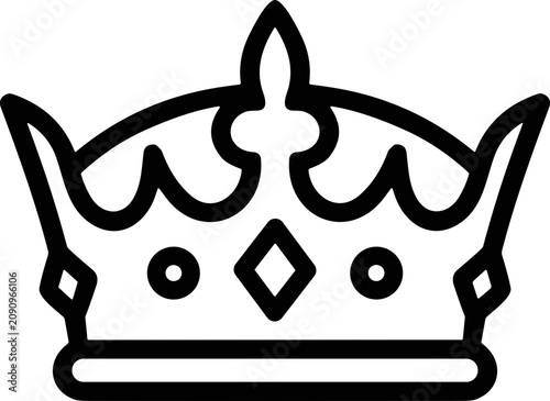 Canvas Print Royal Crown Icon, Symbol of Power and Royalty, Simple Outline Design