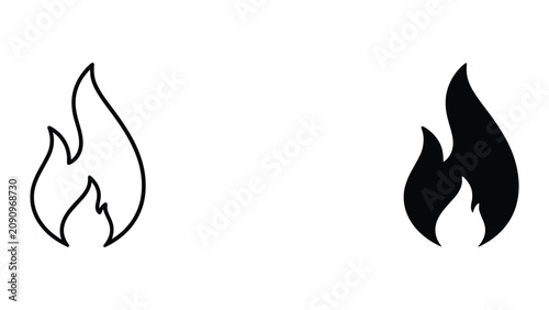 Cuadro en lienzo Professional Minimal Vector Icon Simple fire flame vector icon Editable Stroke,