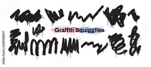 Photos Hand drawn graffiti lines and squiggles set