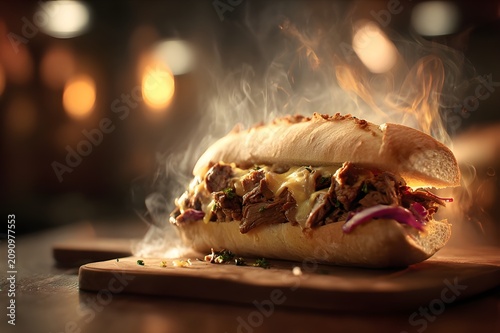 A smoky hot premium sandwich that tempts the palate with melted cheese, an explosion of grilled meat flavors, delicious steak and cheese in every bite
