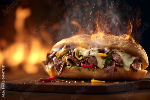 A smoky hot premium sandwich that tempts the palate with melted cheese, an explosion of grilled meat flavors, delicious steak and cheese in every bite
