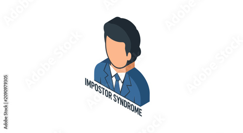 Foto Impostor syndrome concept with isometric businessman