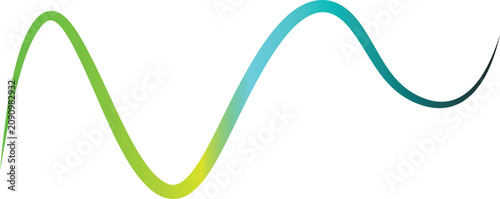Gradient wave, colorful curve, wavy line, vector design element