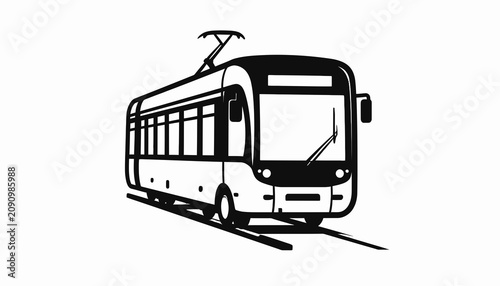 Bild auf Leinwand Modern Street Trolley Transportation Vehicle.