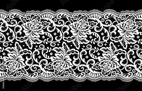 lace seamless pattern ornament embroidery design for wedding cards, invitations, and vintage textile designs