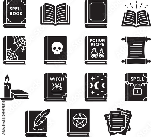 books icons set