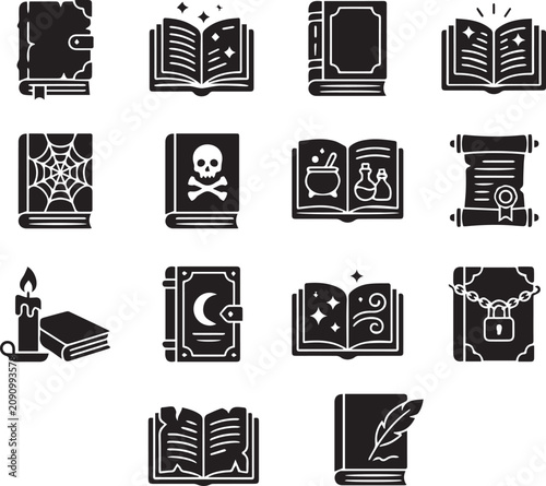 vector set of books