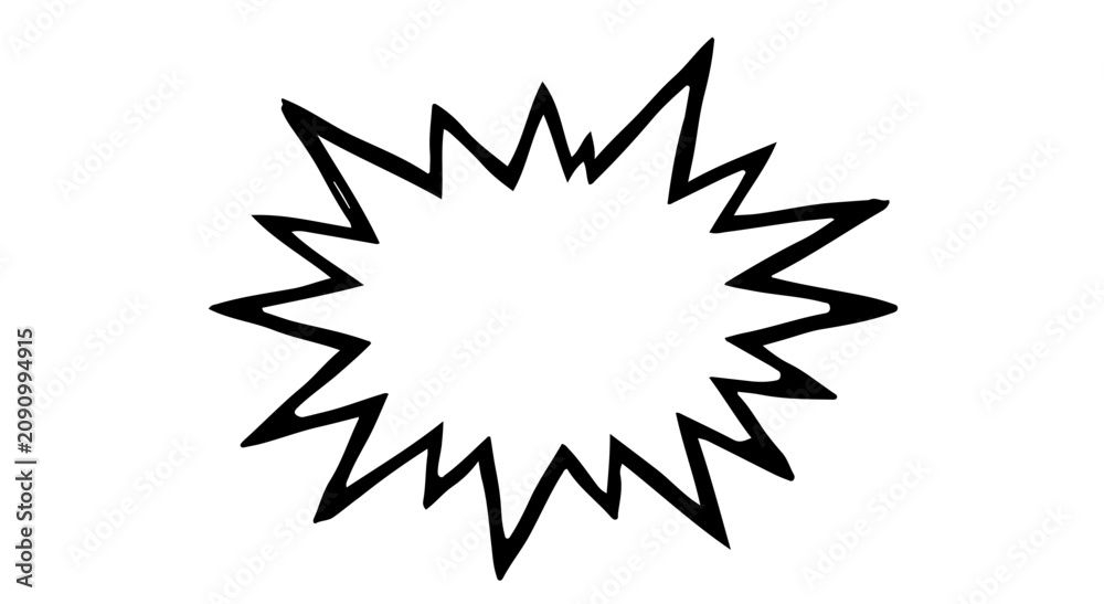 Fototapeta premium Black comic starburst explosion shape