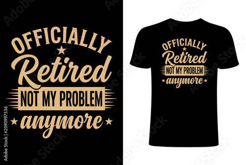 Retired t-shirt design with officially retired text