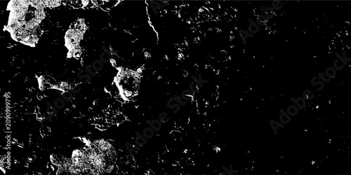 Cuadro en lienzo Abstract dark background black and white dusty wall texture with scratches and cracks