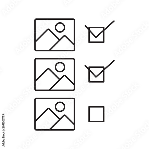 Foto Photo Selection Checklist Line Icon