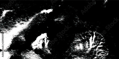 Obraz na plátne Abstract dark background black and white dusty wall texture with scratches and cracks