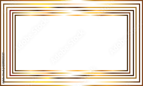 Golden brown layered rectangular border on white frame rectangle
