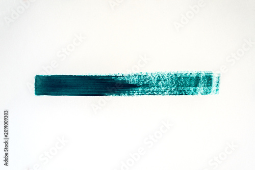 Green Watercolor Brush Stroke Isolated on White Background