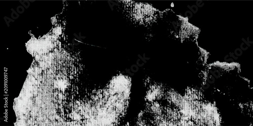 Cuadro en lienzo Abstract dark background black and white dusty wall texture with scratches and cracks
