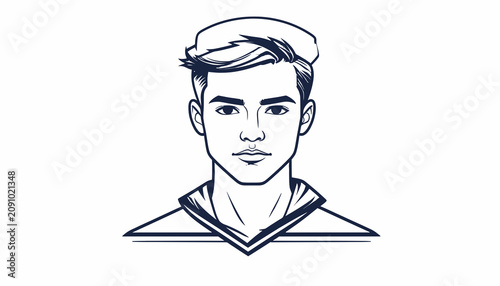 Fotografie Young man in sailor uniform portrait.