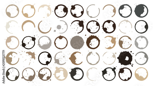 Billede på lærred Abstract circular patterns with black and white shading