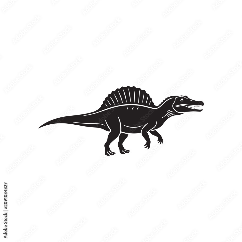 Naklejka premium black dinosaur vector illustration