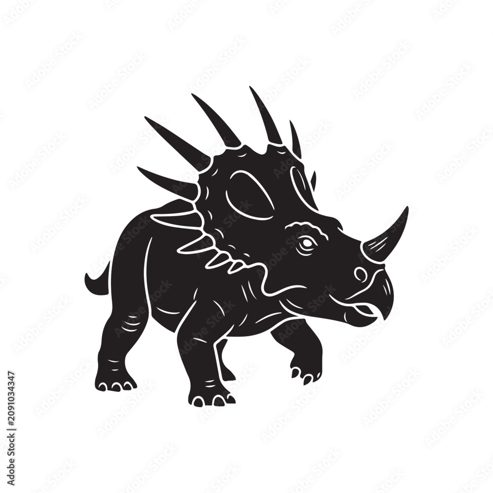 Fototapeta premium black rhino dinosaur isolated on white background