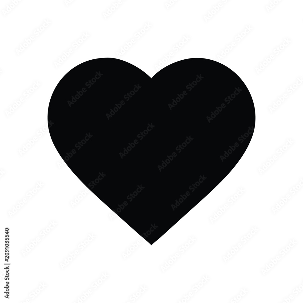 Obraz premium Heart Shape Icon with a Simple Black Design on a White Background Featuring Love, Symbol, Graphic with Clean and Minimal Elements