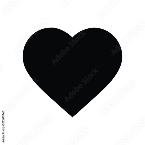Heart Shape Icon with a Simple Black Design on a White Background Featuring Love, Symbol, Graphic with Clean and Minimal Elements