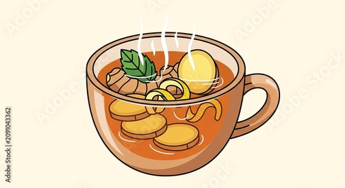 cup of tea with ginger