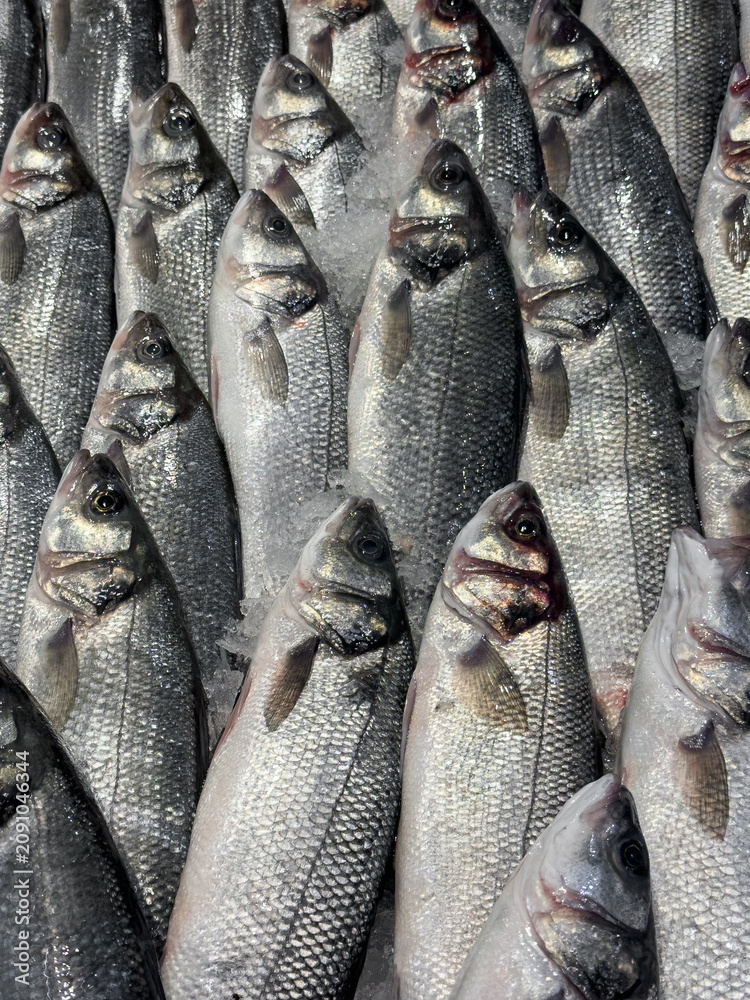 Obraz premium Fresh fish at a local seafood market