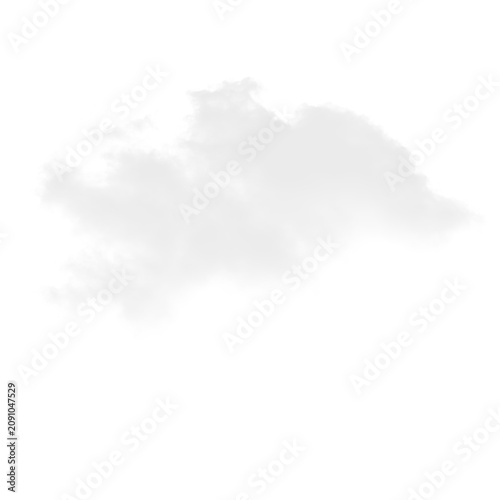 Bilde på lerret Fluffy white cloud floating on a transparent background during the day