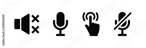 Obraz na płótnie Mute and Silence Icon set