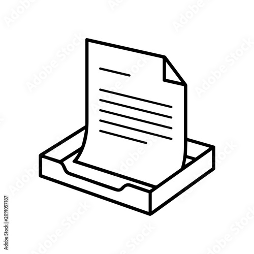 Quadro em tela Paper Document on Printer Tray.