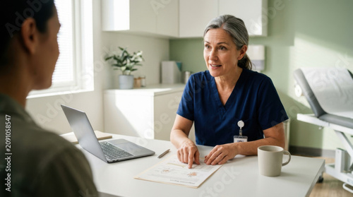 Doctor Explains Medical Information To Patient During Consultation