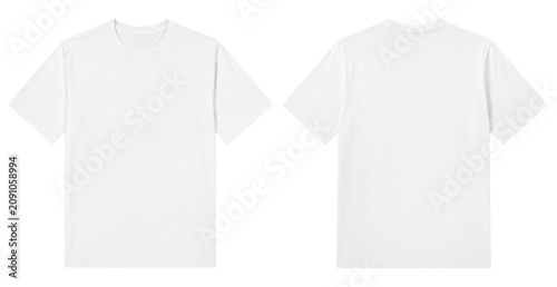 Foto White T-Shirt Mockup Front and Back View Isolated on Minimalist Background flat