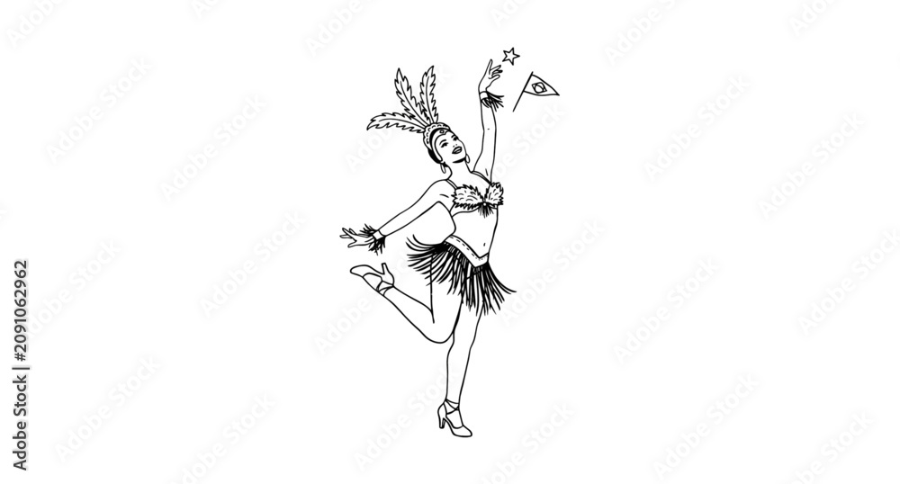 Obraz premium Ballerina performing an elegant arabesque dance pose with grace Vector