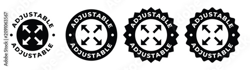 фотографія Adjustable Fit Icon Vector Set, Adjustable Size Badge, Customizable Product Feat