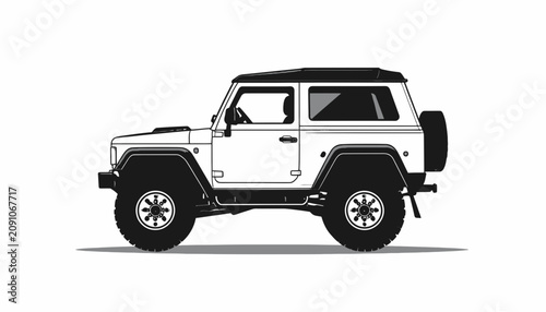 Cuadro en lienzo White Jeep Wrangler SUV vehicle.