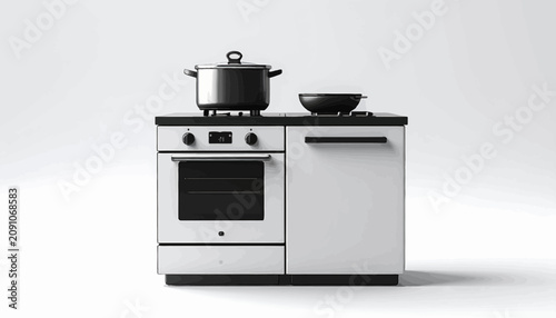 Φωτογραφία Modern kitchen stove with oven.